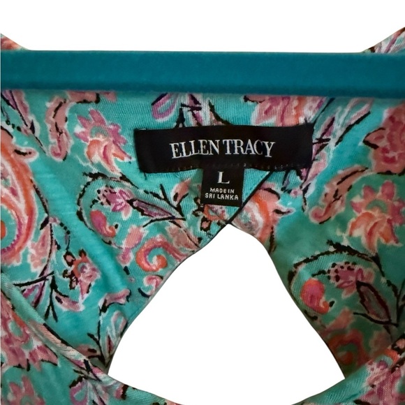 Ellen Tracy Sleeveless Paisley Dress | Size Large | Keyhole Back - Picture 2 of 11
